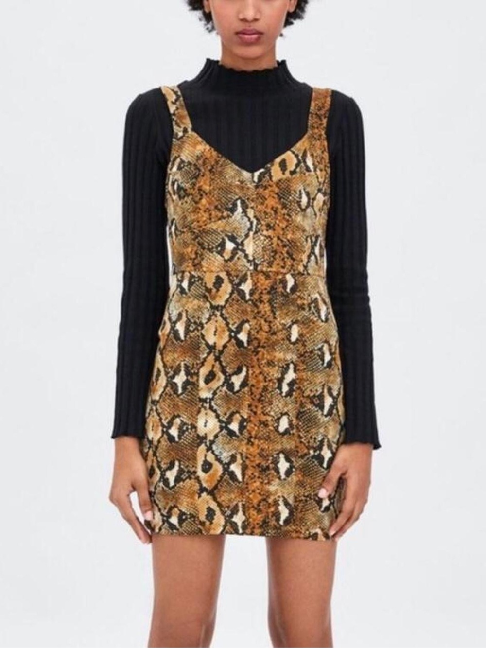 NWT Zara Trafaluc Snakeskin Print Mini Dress